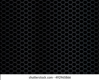 Black metal texture. Geometric pattern of hexagons. Vector Illustration