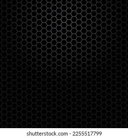 Black metal texture steel background. Hexagon abstract background vector design.