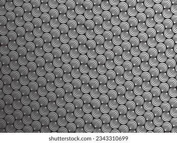 Black metal texture steel background. Luxurious steel ornament. Perforated metal sheet.