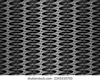 Black metal texture steel background. Luxurious steel ornament. Perforated metal sheet.