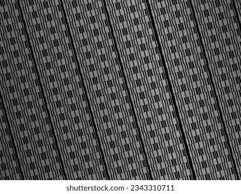 Black metal texture steel background. Luxurious steel ornament. Perforated metal sheet.