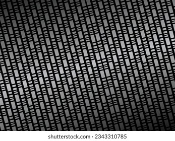 Black metal texture steel background. Luxurious steel ornament. Perforated metal sheet.