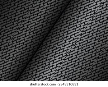 Black metal texture steel background. Luxurious steel ornament. Perforated metal sheet.