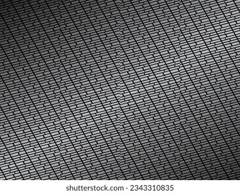 Black metal texture steel background. Luxurious steel ornament. Perforated metal sheet.