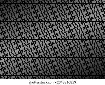 Black metal texture steel background. Luxurious steel ornament. Perforated metal sheet.