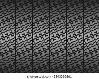 Black metal texture steel background. Luxurious steel ornament. Perforated metal sheet.