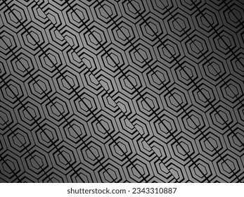 Black metal texture steel background. Luxurious steel ornament. Perforated metal sheet.