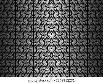 Black metal texture steel background. Luxurious steel ornament. Perforated metal sheet.