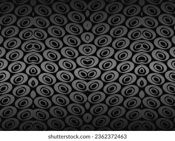 Black metal texture steel background. Luxurious steel ornament. Perforated metal sheet.