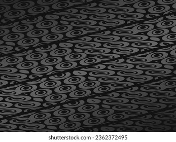 Black metal texture steel background. Luxurious steel ornament. Perforated metal sheet.