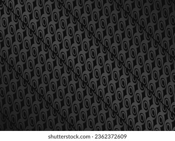 Black metal texture steel background. Luxurious steel ornament. Perforated metal sheet.