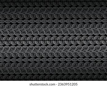 Black metal texture steel background. Luxurious steel ornament. Perforated metal sheet.