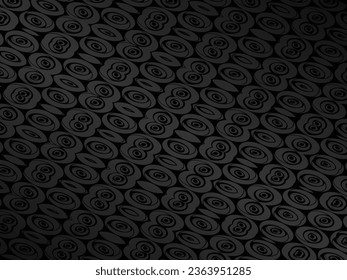 Black metal texture steel background. Luxurious steel ornament. Perforated metal sheet.