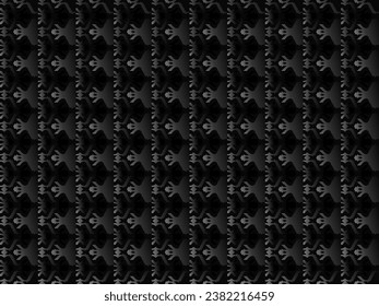 Black metal texture steel background. Luxurious steel ornament. Perforated metal sheet.
