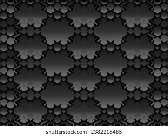 Black metal texture steel background. Luxurious steel ornament. Perforated metal sheet.