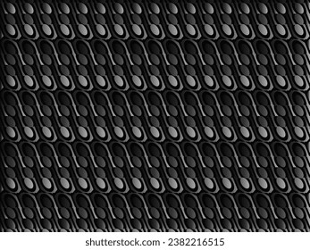 Black metal texture steel background. Luxurious steel ornament. Perforated metal sheet.