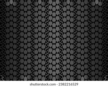 Black metal texture steel background. Luxurious steel ornament. Perforated metal sheet.