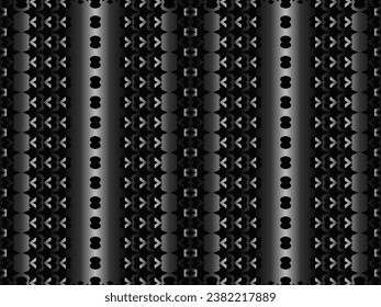 Black metal texture steel background. Luxurious steel ornament. Perforated metal sheet.