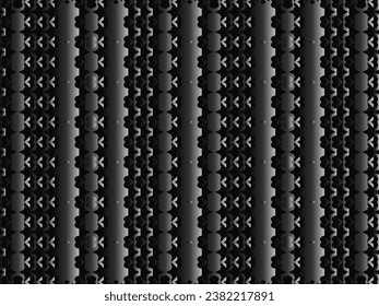 Black metal texture steel background. Luxurious steel ornament. Perforated metal sheet.