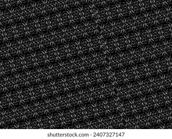 Black metal texture steel background hexagon pattern. Perforated metal sheet.