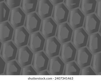 Black metal texture steel background hexagon pattern. Perforated metal sheet.