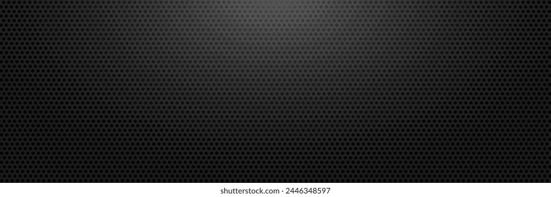 Black metal texture steel background. Perforated sheet metal. vector