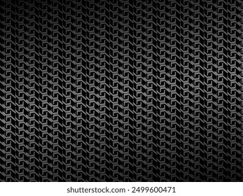 Black metal texture steel background. Perforated metal sheet.
