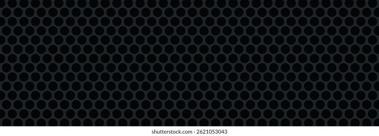 Black metal texture steel background. Perforated sheet metal. vector