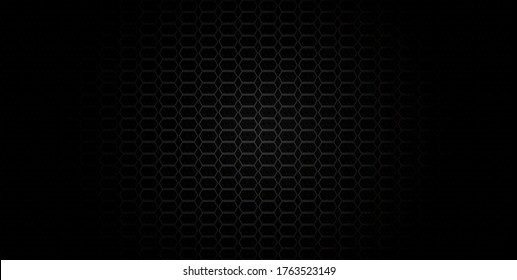 Black metal texture steel background.Black hexagon grid background.