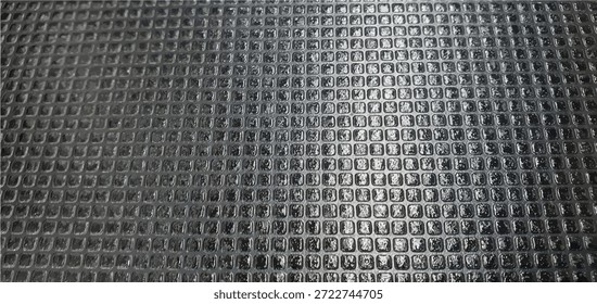 Textura de azulejos de metal preto. Textura de metal feita de placas de azulejo de carbono no design exterior do telhado. Fundo de textura de azulejo metálico. Materiais de construção. Design de interiores, decoração