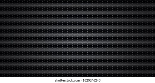 Fondo abstracto metálico negro, malla de acero perforada. Burla oscura para banners geniales, ilustración vectorial.