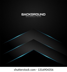 Black metallic background with blue shiny