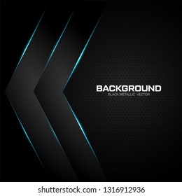 Black metallic background with blue shiny