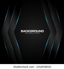 Black Metallic Background Blue Shiny Stock Vector (Royalty Free ...