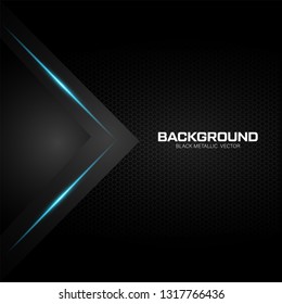 Black metallic background with blue shiny