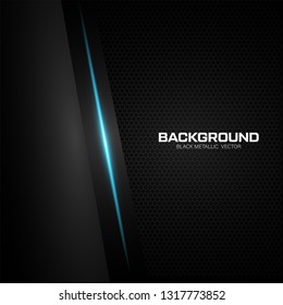 Black metallic background with blue shiny
