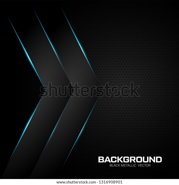 Black Metallic Background Blue Shiny Stock Vector (Royalty Free
