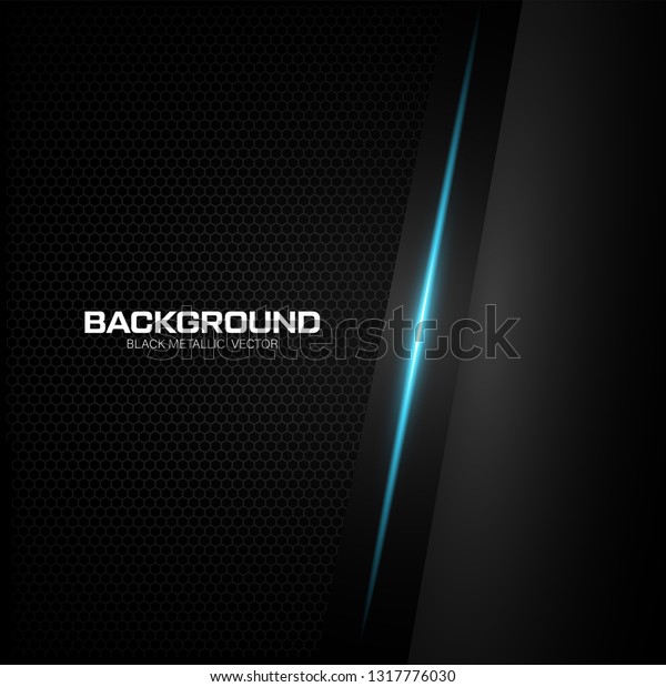 Black Metallic Background Blue Shiny Stock Vector (royalty Free 