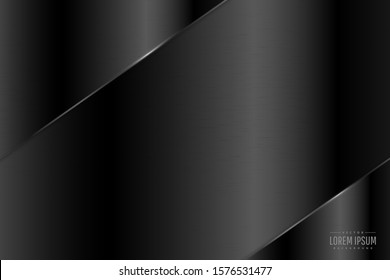 Black metallic background.dark metal texture.paper cut style.Art design layout for banner, business, presentations, flyers, posters.Vector illustration.Eps10 