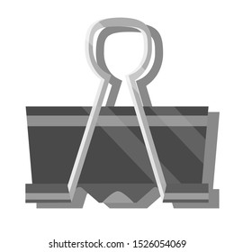 Black metallic binder clip isolated on white background 