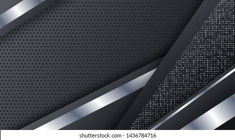 Black Metallic Silver Technology Corporate Background Template For advertising, banner, wallpaper, streamer, social media post