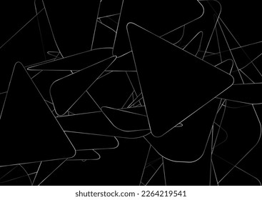 Black and metallic tech triangles abstract background. Geometric vector design