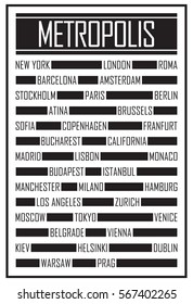 Black metropolis names poster design