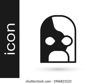 Black Mexican wrestler icon isolated on white background.  Vector