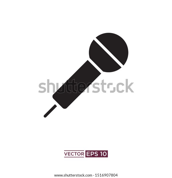 Black Mic Icon Vector Illustration Template Stock Vector Royalty Free