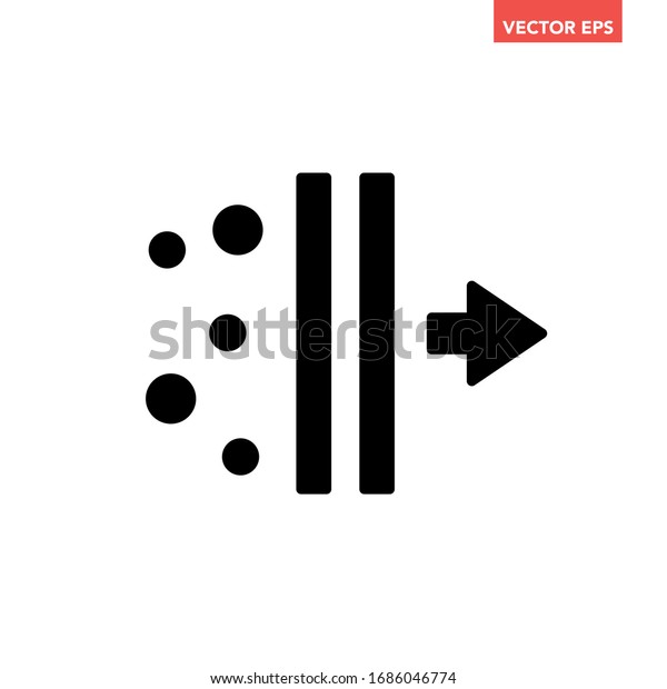 Black\
micro clean air filtration icon, simple purification flat design\
pictogram concept vector for app ads web banner button ui ux\
interface elements isolated on white\
background