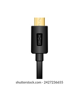 Black Micro HDMI Type-D cable_ front illustration.