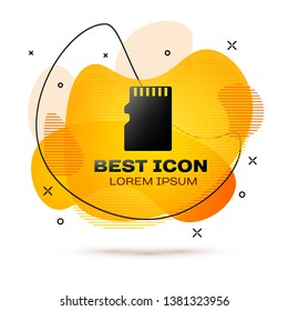 Black Micro SD memory card icon isolated on white background. Fluid color banner. Vector Illustration