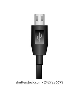 Black Micro USB Type-B 2.0_ Male illustration.