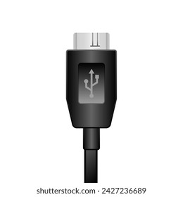 Black Micro USB Type-B 3.0_ Male illustration.